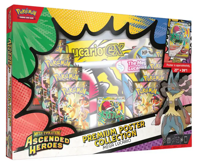 Pokémon Ascended Heroes Premium Poster Collection - Mega Lucario — sealed product kopen bij Trading Card Gentlemen