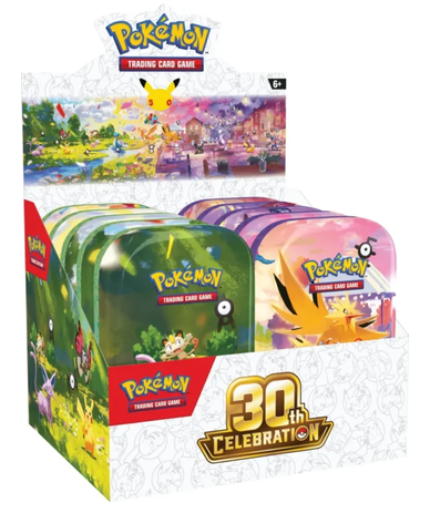 Pokémon 30th Celebration Mini Tin Display — sealed product kopen bij Trading Card Gentlemen